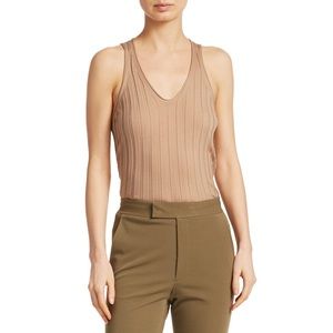 Helmut Lang Fine Wool Rib Tank in Bare NWT Size S
